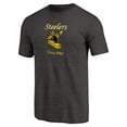 thumbnail image 2 of Men's Black Pittsburgh Steelers Throwback Logo Tri-Blend T-Shirt, 2 of 3