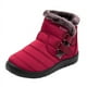 thumbnail image 1 of Botas de nieve para mujer, zapatos de invierno con forro polar cálido, botines hasta el tobillo, cómodos, sin cordones, impermeables, para senderismo al aire libre, 1 of 5