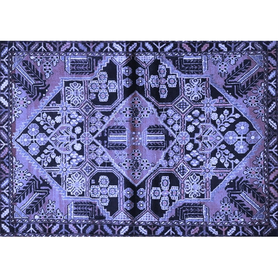 Ahgly Company Indoor Rectangle Persian Blue Traditional Area Rugs, 2' x 5'