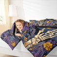 thumbnail image 5 of Feelyou Rustic Mushroom Plant Bedding Comforter Set, Mystic Eyes Skeleton Twin Comforter Sets, Vintage Hippie Bohemian Reversible Bedding Set, Luxury Bedroom Decor, 2pcs, 5 of 9
