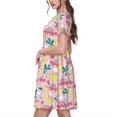 thumbnail image 2 of Vsdgher Dinosaure pour Femmes Été 2025 Robes Midi Décontractées Légères Manches Courtes Col Rond Robe de Plage, 2 of 6