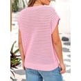 thumbnail image 5 of jinghuiyue Women's Crewneck Sweater Vest Hollow Out Cap Short Sleeve Knit Crochet Shirts Beach Cover Up Summer Pullover Tops S, 5 of 7