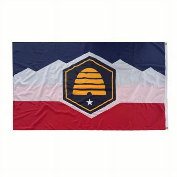 Utah 2022 New State Flag 2'x3' Flag Rough Tex® 600D Official Government Embroidered 5 Point Star