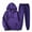 Purple, variant on Jogger Sets for Women 2 Piece Baggy Fit Funny Heart Print Track Suits Soft Solid Color Sweatsuits Set with Pockets