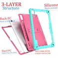 thumbnail image 6 of FIEWESEY Case for Lenovo Tab P12 12.7 Inches Tablet Case,Heavy-Duty Drop-Proof Shockproof Hybrid Kids Protective Case for Lenovo tab P12/Xiaoxin Pad Pro 12.7" Tablet Case TB370FU/TB371FC (Green/Pink), 6 of 7