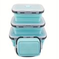 thumbnail image 2 of 1/4pcs Collapsible Silicone Food Storage Container Stackable, Space Saving, Microwaveable, Freezer, Dishwasher Safe, BPA Free, Foldable Leftover Or Meal Prep Lunch Box Containers, Kitchen Accessories, 2 of 4