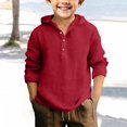 thumbnail image 2 of Splozh Chemise Boutonnée pour Enfants Décontractée Basique d'Été à Manches Longues Chandails pour Enfants Chemise Boutonnée pour Enfants Chemise Formelle pour Enfants, Rouge, 13-14 Ans, 2 of 4