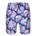 thumbnail image 3 of Logiee pinkk flower crystal Skull Print Mens Swim Trunks Quick Dry Board Shorts,Breathable Hawaii Beach Shorts Swimwear Bathing Suits-Medium, 3 of 6