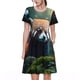 thumbnail image 1 of Disketp Forest Plant Raccoon para Vestido de Manga Corta para Mujeres, Vestidos de Verano para Mujeres, Casual y Holgado para la Playa, 1 of 6