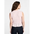 thumbnail image 4 of Time and Tru Women's Textured Tie Front Top, Sizes XS-XXXL, 4 of 6
