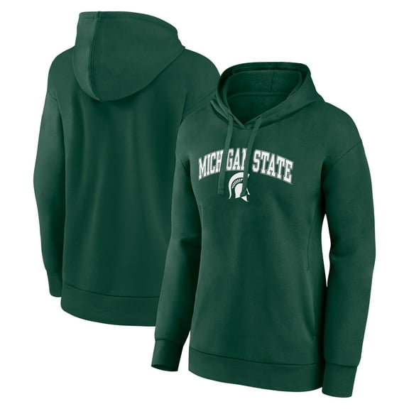 Women's Fanatics Green Michigan State Spartans Campus Pullover Hoodie