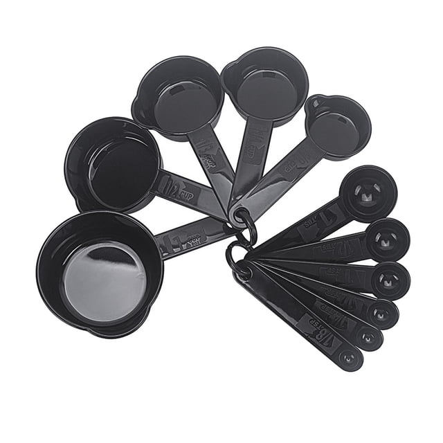 tazas medidoras de grado alimenticio para cocina, café, azúcar, Negro Baoblaze Cuchara medidora