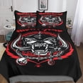 thumbnail image 3 of Motorhead Duvet Cover Double Rock Pattern Bedding Set Soft and Light Microfiber Heavy Metal Band Quilt Cover with Zipper Closure Double, 3 of 5