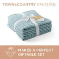 thumbnail image 2 of TOWN & COUNTRY EVERYDAY 4-Piece Textured Windowpane Hand Towel Set, 20"x30", 100% Cotton, Plush & Absorbent 550GSM, Aqua Blue, 2 of 9