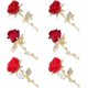 thumbnail image 1 of 6 broches de flores con diamantes de imitación rojos en 3 estilos, con perlas y diseño de rosa, de aleación. Broches para bodas., 1 of 7