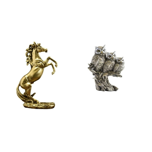Estatua De Caballo Y Búho De Pie Hecha A Mano, Adorno De Mesa, Escultura Animal Moderna Para Hoteles, Estanterías, Chimeneas, Salas De Estar, Oficinas, Decoración De Armarios, Ligera.
