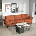 thumbnail image 2 of Costway Modern Modular Fabric 3-Seat Sofa Couch w/ Socket USB Ports & Metal Legs Red, 2 of 10