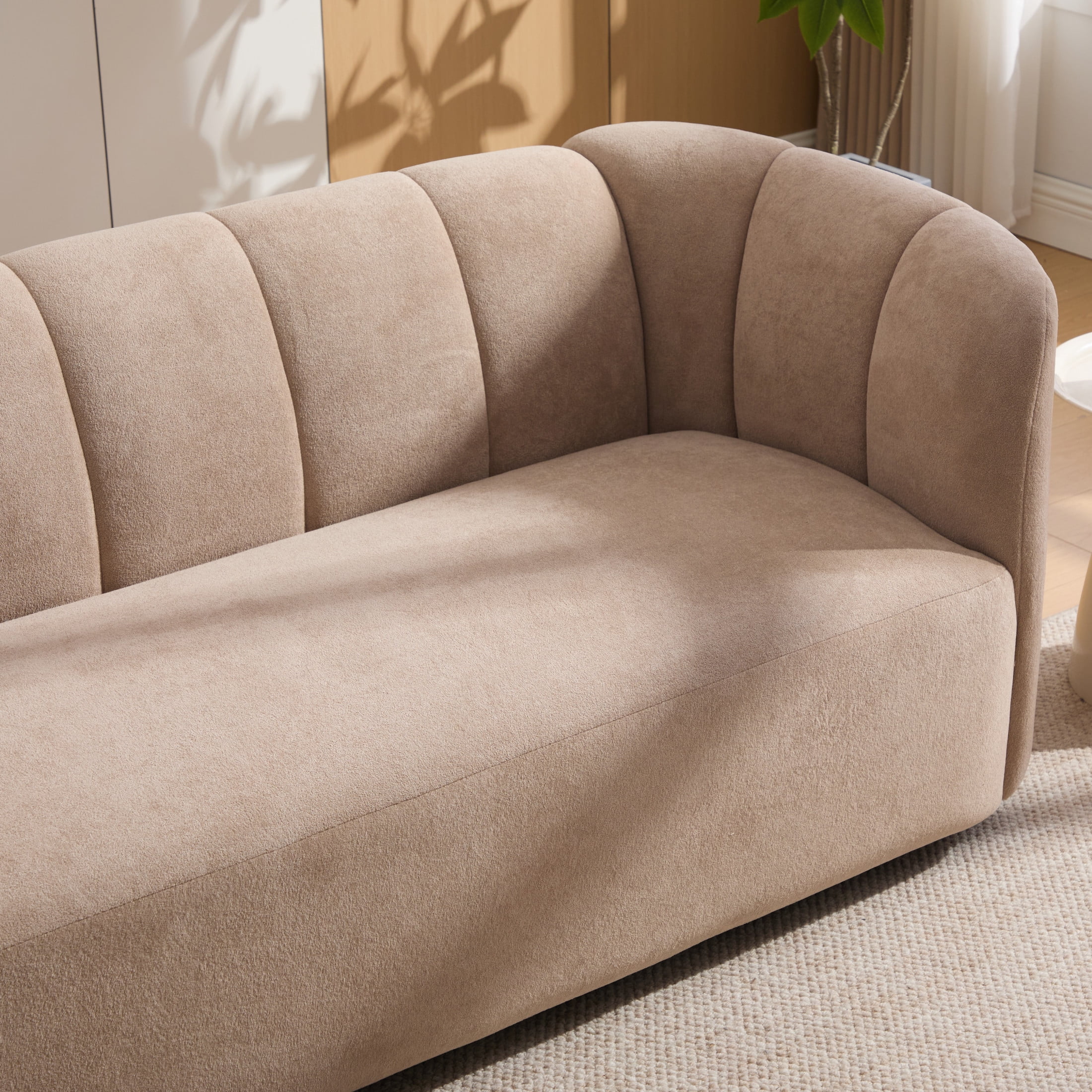 Christopher Knight Home 80" Modern Curved Velvet Sofa, Upholstered Couch with 3 Seats, Nomad