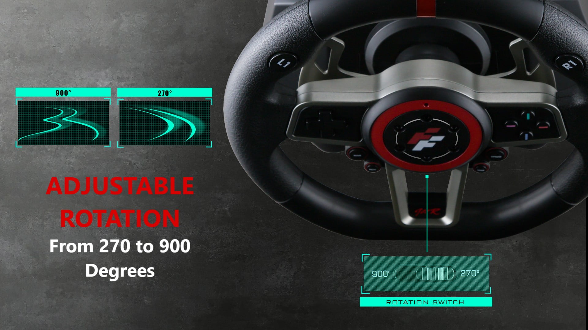 Flashfire SUZUKA 900A Racing Steering Wheel and Pedals for PC, PS3, PS4, Xbox 360, XBOX ONE, XBOX Series X/S and Nintendo Switch, Black