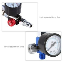 Joernso 1/4inch Paint Spray Pistol Air Pressure Regulator Gauge with Water Trap Filter