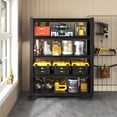 thumbnail image 5 of 78 Inches H 5 Tier Adjustable Shelving with Pegboard and Wheel Heavy Duty Storage Shelves Metal Shelving Unit Multipurpose Shelf for Warehouses Garages Offices Bedrooms Kitchens, 5 of 19