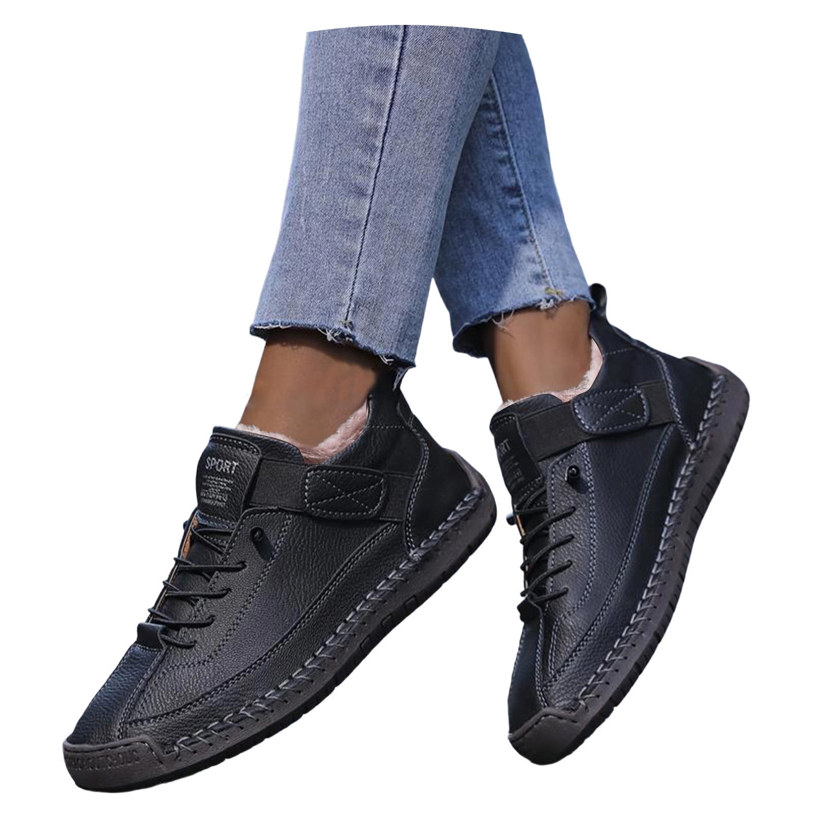 Elira Supportive Men's Slip On Sneakers Ergonomic Orthopedic Walking Shoes for Hiking Camping and Driving
