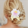 thumbnail image 2 of Ofertas Únicas 1 Pc Clip para el Cabello Patrón de Flores Horquilla Decorativa 3.54" Morado-blanco, 2 of 5
