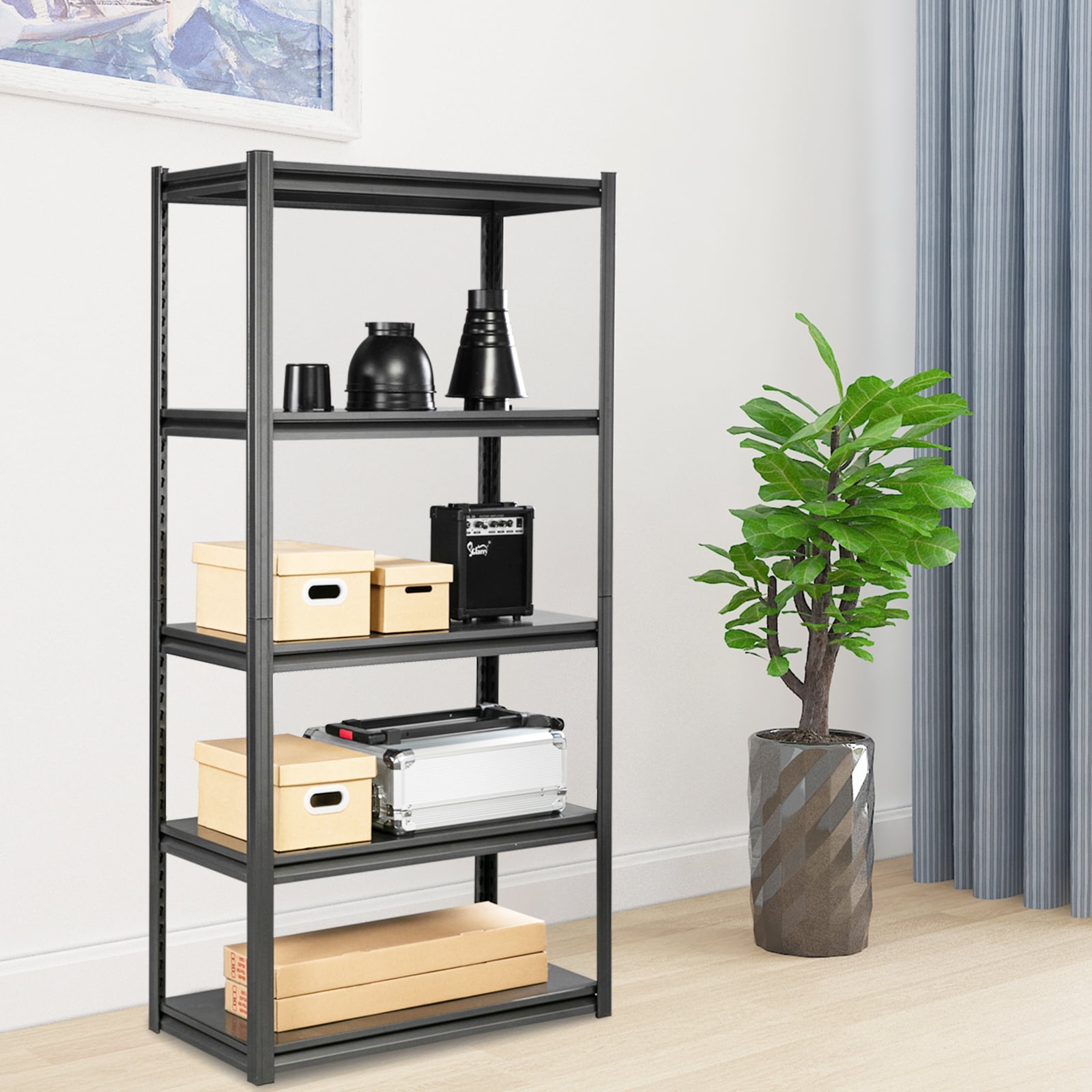 5Tier Storage Shelves Metal Heavy Duty Shelving Unit Commercial Grade
