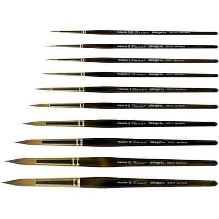 KINGART™ Finesse, Kolinsky Sable Synthetic Brushes, Set of 10