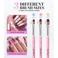 thumbnail image 6 of MelodySusie 3Pcs Nail Art Brush Set, Sizes 8 10 14 for Acrylic Application and Powder Extension, Pink, 6 of 8