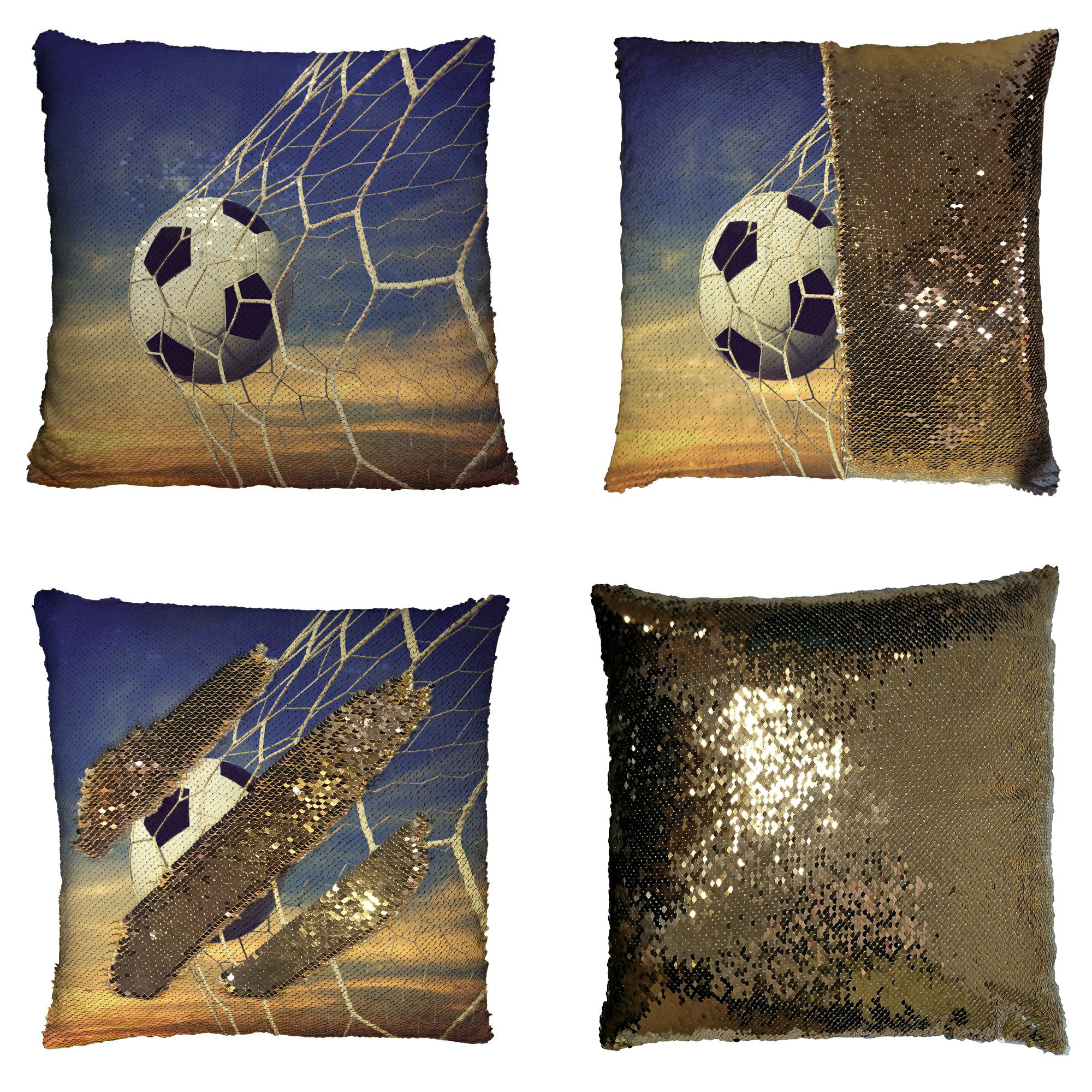 sequin soccer pillow