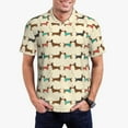thumbnail image 4 of Xecao Dachshund Dog for Mens' Casual Short Sleeve Button-Down Polo Shirts for a Classic Golf Look, 4 of 9