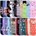 thumbnail image 5 of ToBeInStyle Girls' and Women's Pack of 6 Pairs Low Cut Random Animal Print Assortment Ankle Socks - Size 4-6, 5 of 5
