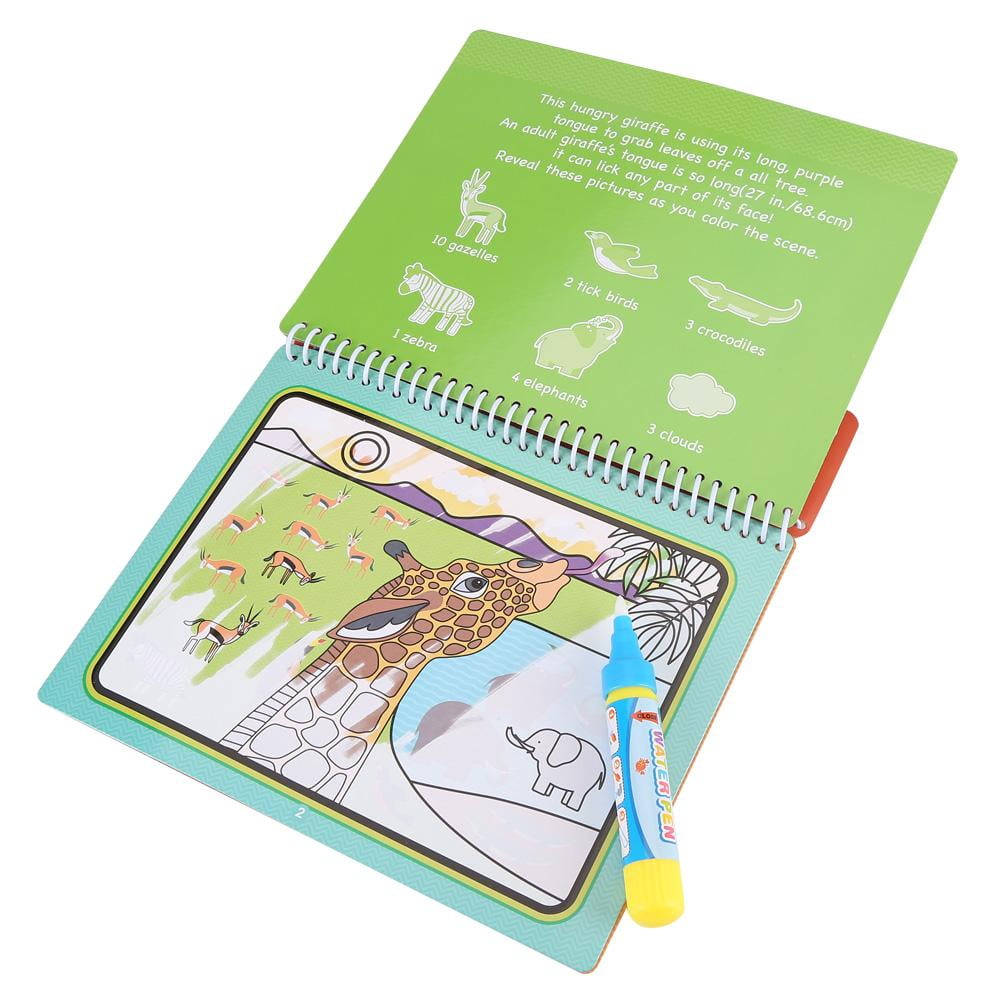 Download Rdeghly Portable Children Magic Coloring Painting Book with Water Drawing Pen Kids Early Learn ...