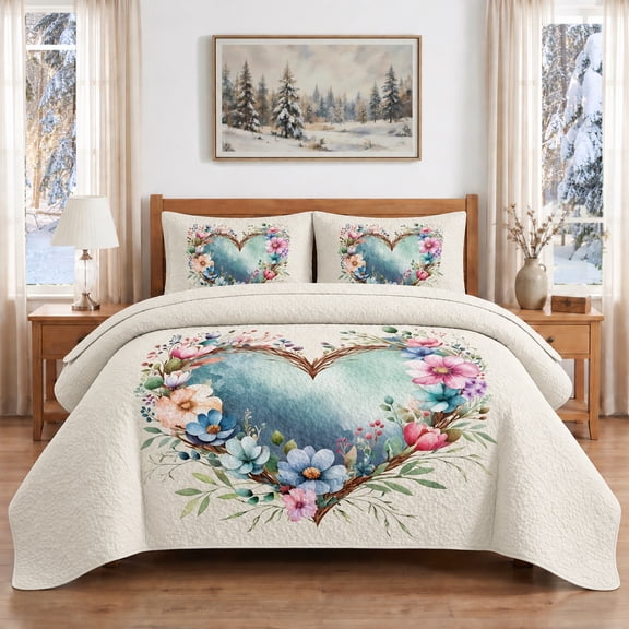 2/3PCS bedspread set,1 bedspread 1/2 pillowcases, fabric comfy soft breathable lightweight machine washable (Twin)
