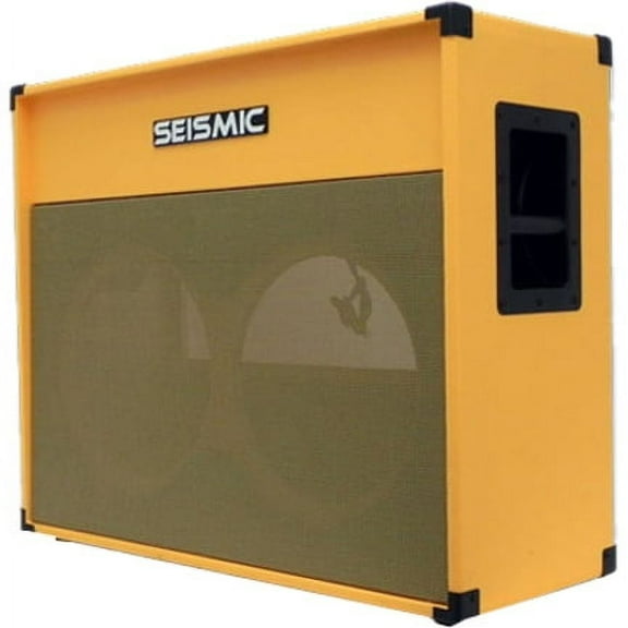 Luke-2x12V - Empty 12" Guitar Cabinet - Orange Tolex/Wheat Cloth Grill