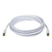 Monoprice 10ft RG6 (18AWG) 75Ohm, Quad Shield, CL2 Coaxial Cable with F Type Connector - White