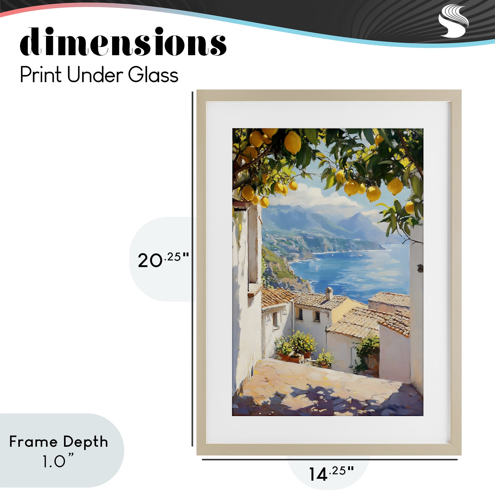 Stupell Industries Amalfi Coast Lemon Overhang Birch Framed Print Under Glass, design by LSR Design Studio