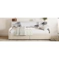 thumbnail image 5 of Twin Size Velvet Platform Bed with Storage and Drawers, Beige, for Bedroom, 5 of 18