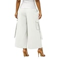 thumbnail image 4 of Abomasnow Cargo Capri Pants for Women Hight Waisted Baggy Cropped Pants Casual Wide Leg Lounge Bottoms with Pockets, 4 of 7