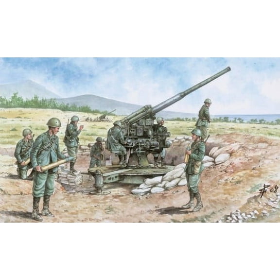 1/72 WWII Italian 90/53 Gun w/6 Crew