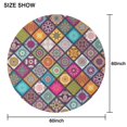 thumbnail image 6 of Multicolor Ethnic Mandala Pattern Round Tablecloth 60"x60",Wrinkle Wipeable Table Cloth for Kitchen Dining Room Picnic Patio Party, 6 of 6