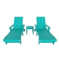 thumbnail image 4 of WestinTrends 2pcs of Shoreside Poly Reclining Chaise Lounges with Side Table for Outdoor, Patio, Garden,Turquoise, 4 of 10