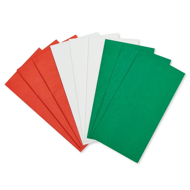 American Greetings Red, Green and White Tissue Paper, 20" x 20" (125