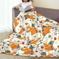 thumbnail image 6 of Honeii Squirrel With Colorful Tail Print Fleece Blanket - Throw Blanket for Bed, Sofa, Couch, Camping, and Travel , Microplush Ultra Soft Warm Blanket-60"x50", 6 of 7