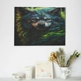 thumbnail image 6 of Fuzoiu Realistic Style Green Fur Wolf Print Canvas Wall Decorative,Modern Artwork Picture Decor Painting,Living Room Bedroom Home Office,Framed Hangable Decorative Artwork Size 30x40, 6 of 6
