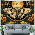 thumbnail image 4 of Creowell  Orange Moth Tapestry Boho Retro Floral Flowers Tapestries Aesthetic Vintage Mushroom Tapestry Bedroom Indie Vertical Tapestry Wall Hanging for Living Room Dorm, 4 of 6