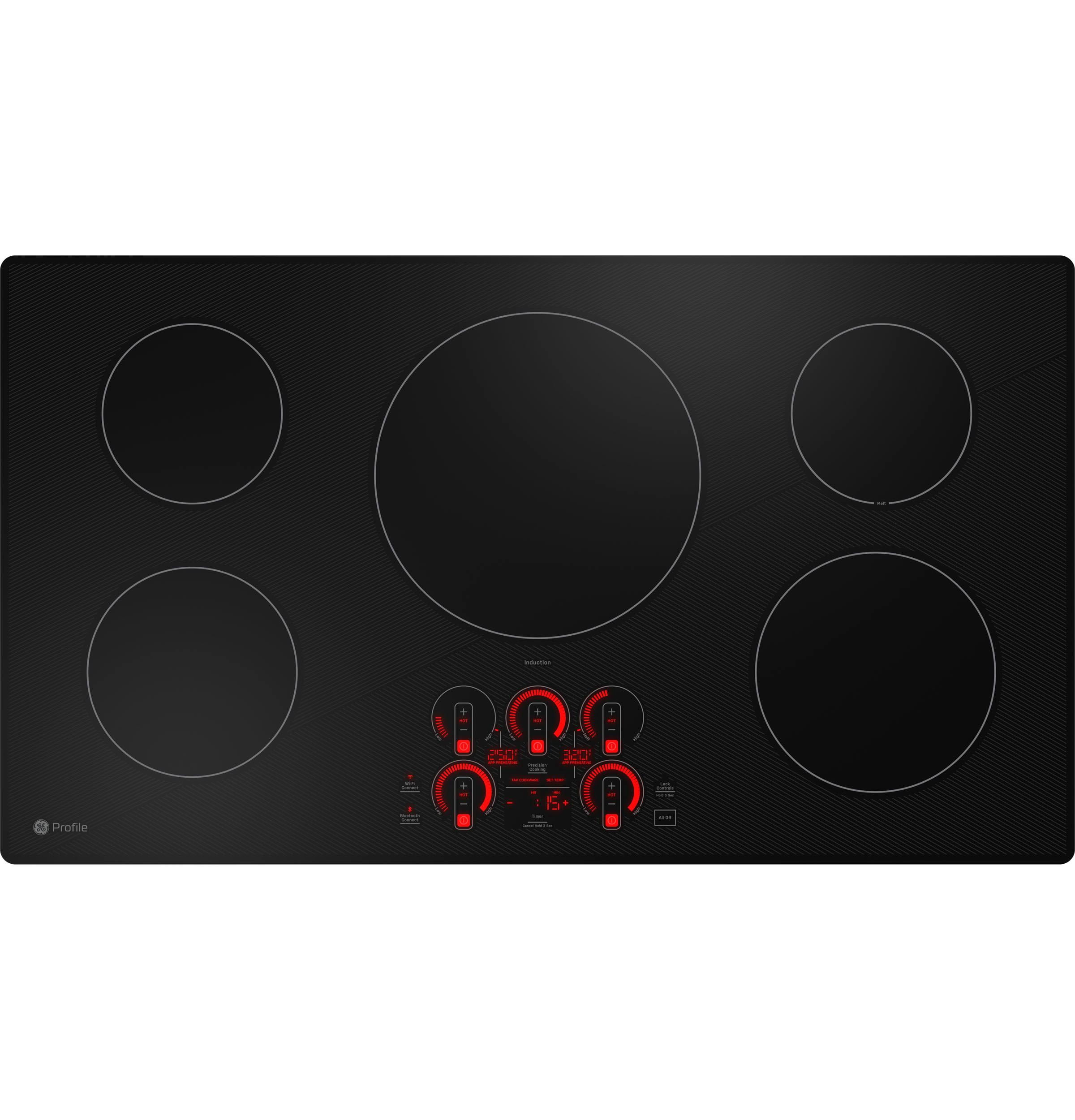 Ge Profile Php7036 36" Wide 5 Burner Induction Cooktop - Black