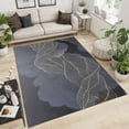 thumbnail image 2 of 3D Simple Gray Marble Area Rugs, Golden Yellow Spiral Curved Lines Apartment Carpet, Distressed Carpet Pattern Clear Comfortable Feet Apply to Bedroom Area Family and Pet 2x3ft, 2 of 6