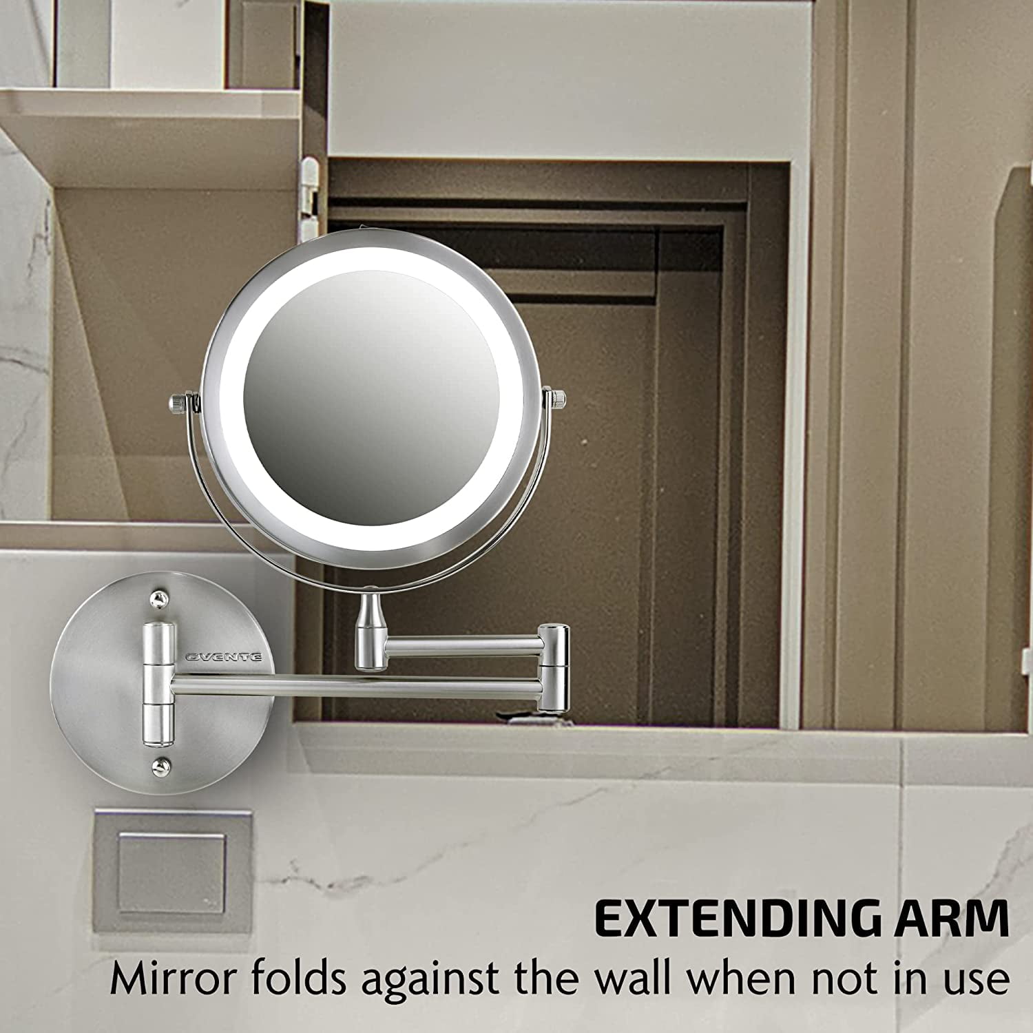 Scissors Extendable Arm Double Side Wall Mounted Bathroom Vanity Mirror  with Magnifying Mirror Gmj771 - China LED Mirror and Make up Mirror price